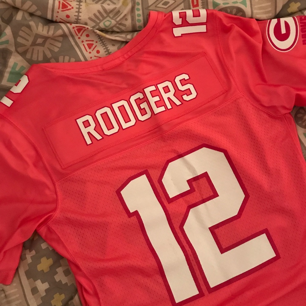 NFL Pink #12 Aaron Rodgers Packers Jersey